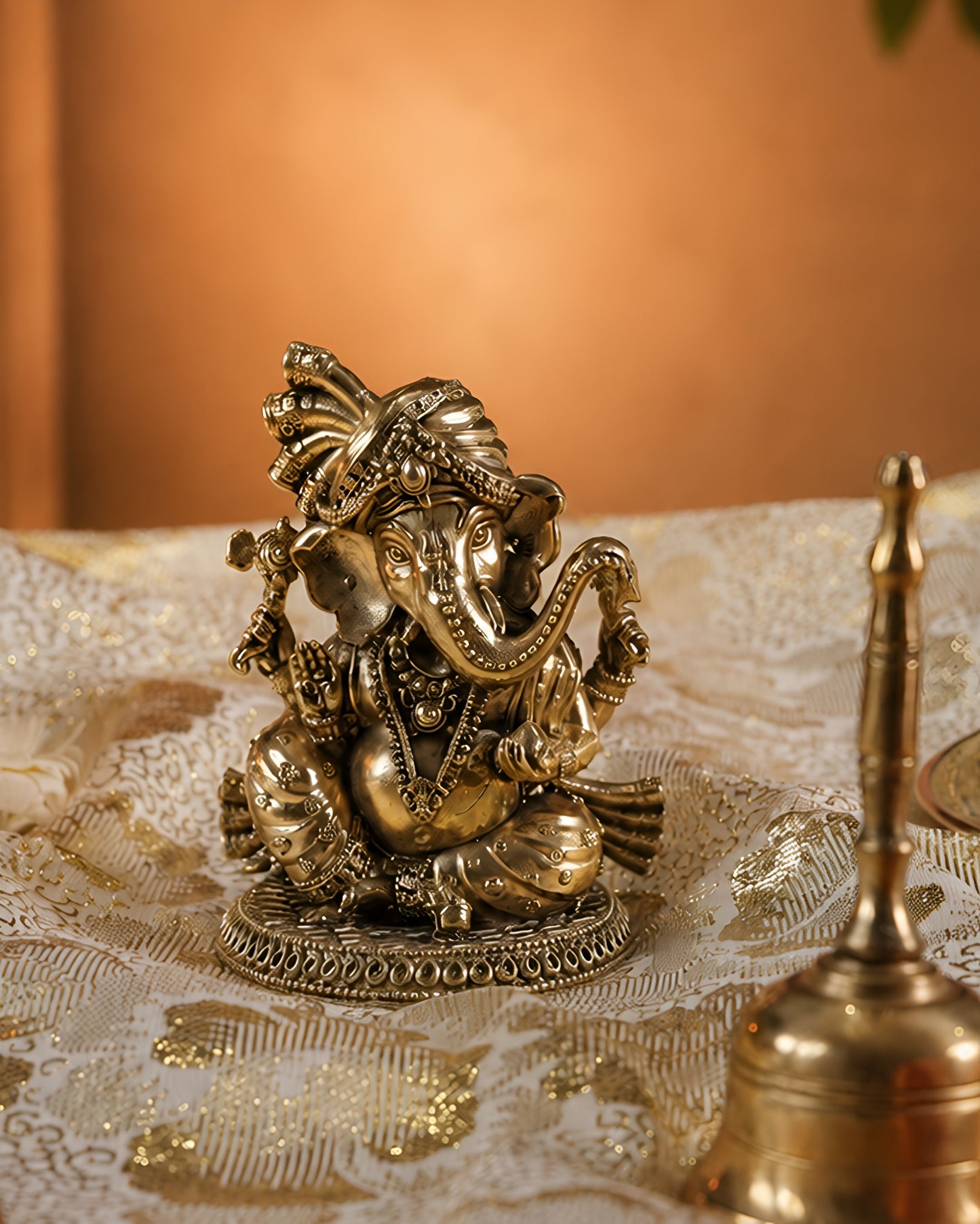 Ganesh Ji with Mukut Sitting