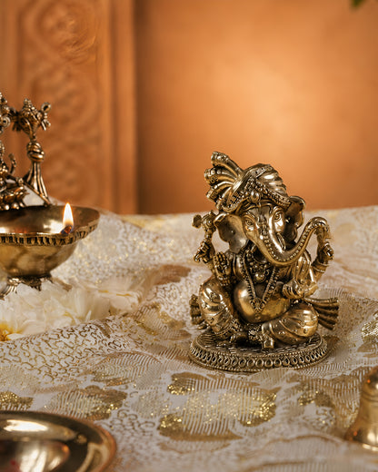 Ganesh Ji with Mukut Sitting