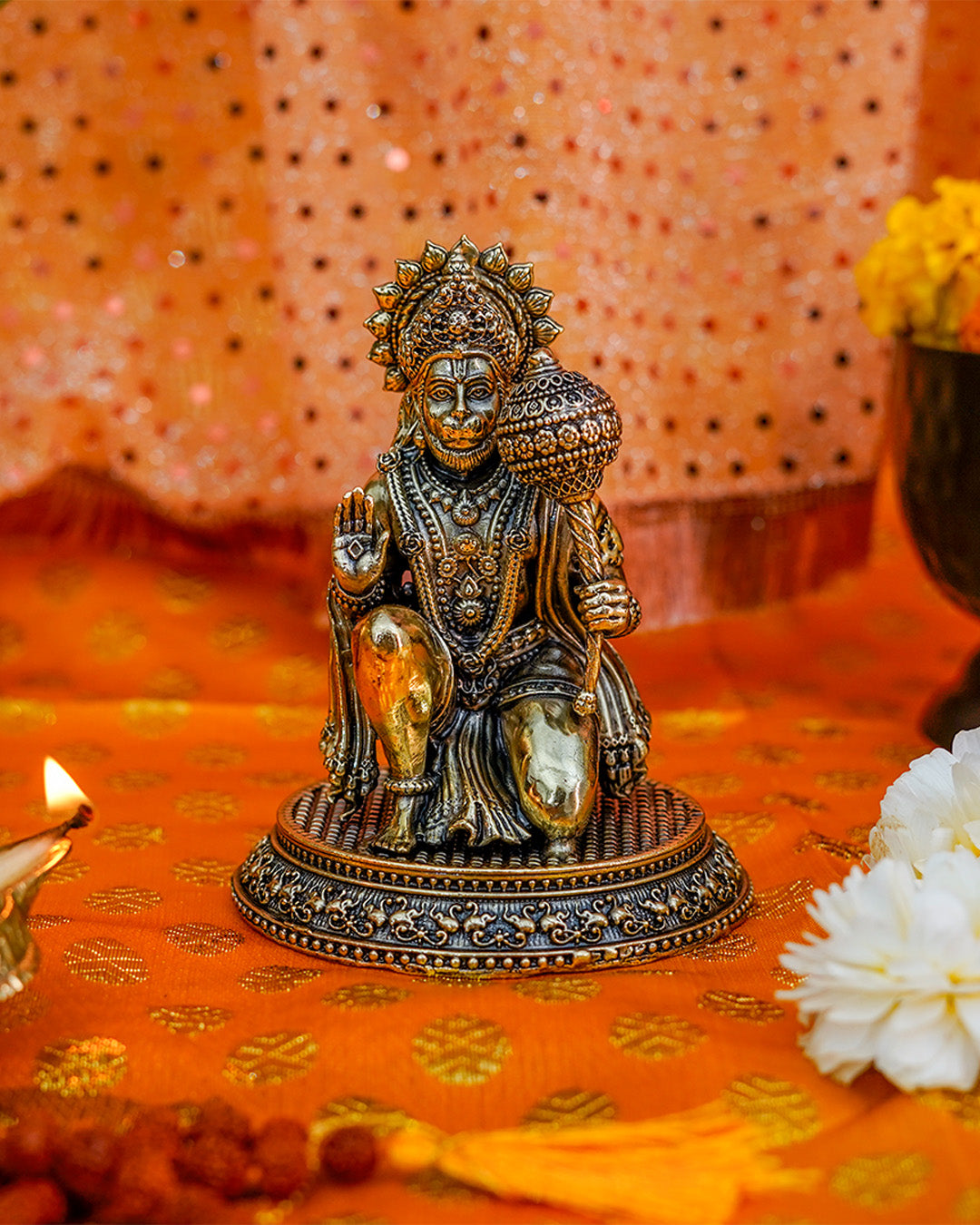 Hanuman Ji Sitting With Gada