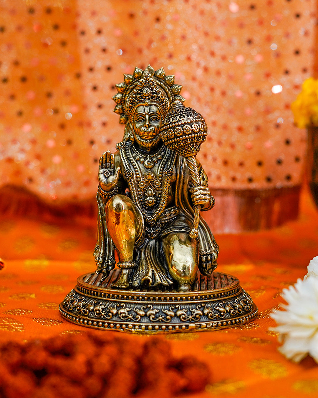 Hanuman Ji Sitting With Gada