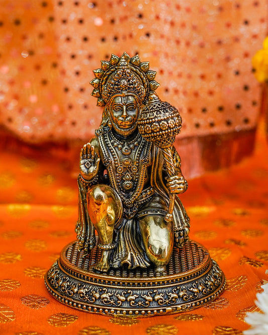 Hanuman Ji Sitting With Gada