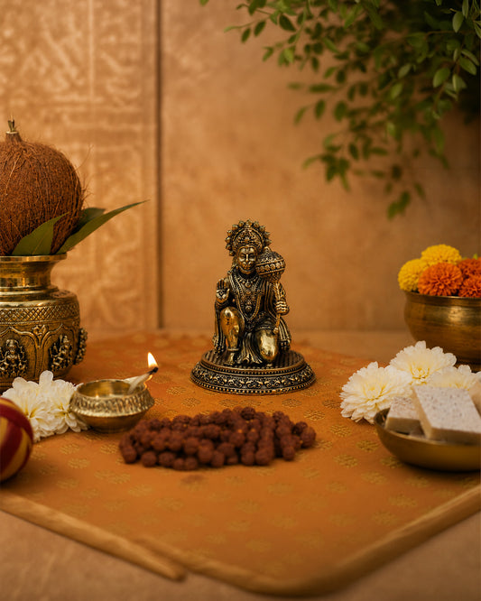 Hanuman Ji Sitting With Gada